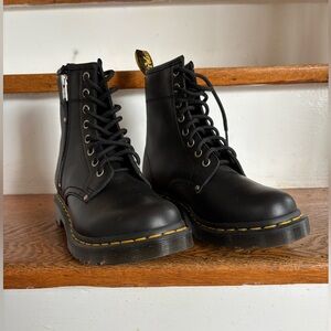 Dr. Martens Black Combat‎ Boots with Yellow Stitching Size 6 Unworn Condition